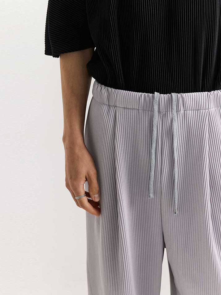 PT11X 플리츠 와이드 핀턱 팬츠 [라이트그레이]