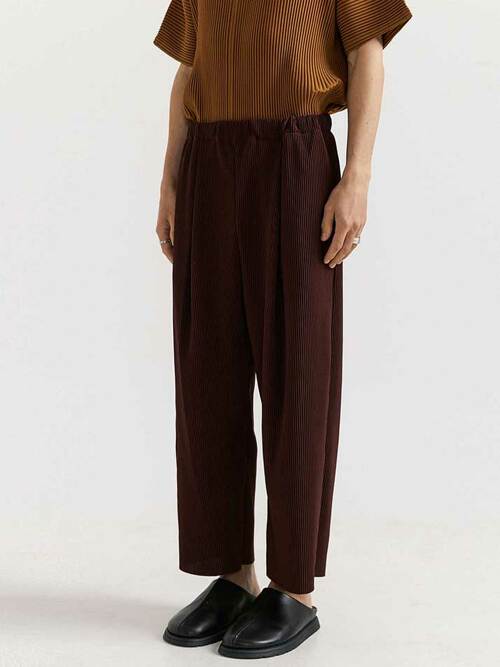 PT11X 플리츠 와이드 핀턱 팬츠 [와인]