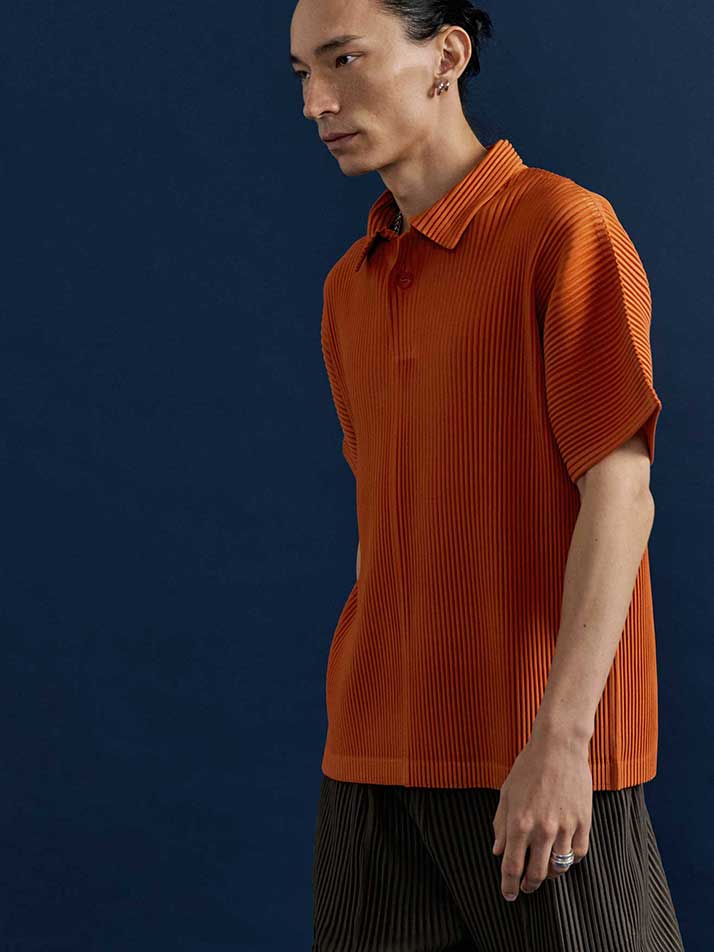 PS04X 플리츠 카라 반팔 티셔츠 [당근]