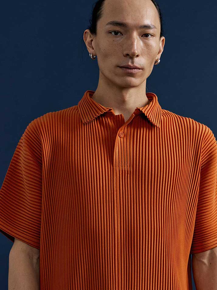 PS04X 플리츠 카라 반팔 티셔츠 [당근]