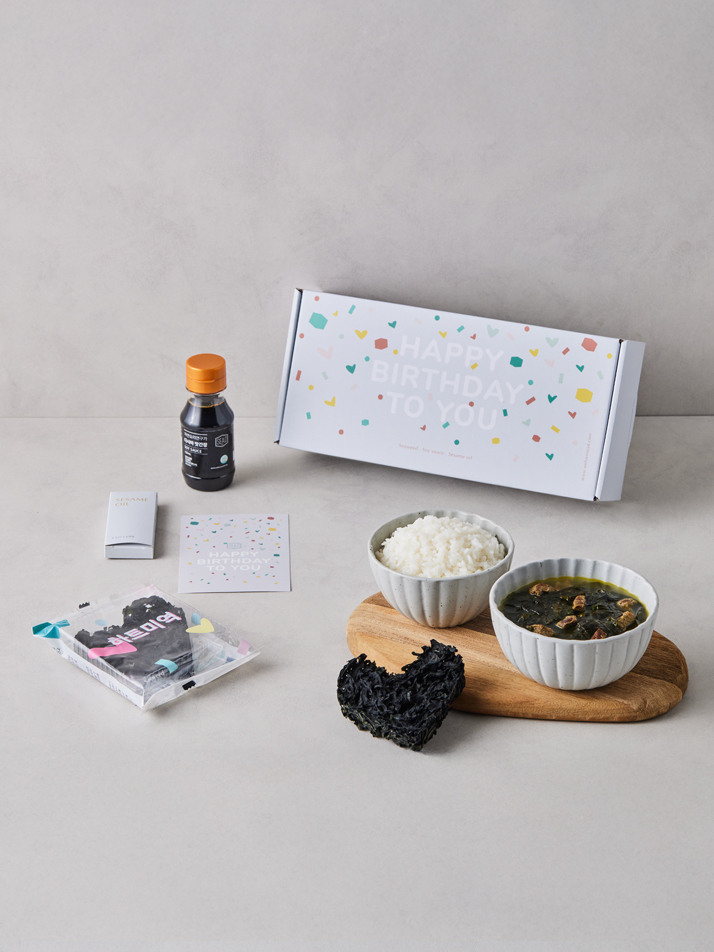 생일 축하 하트미역 선물세트