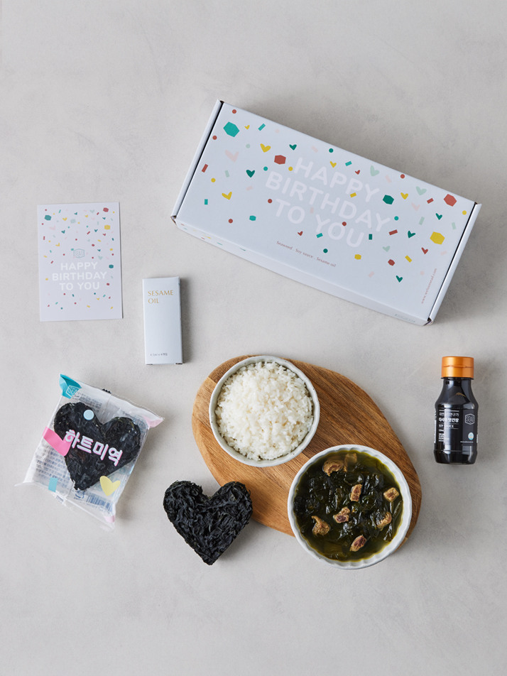생일 축하 하트미역 선물세트