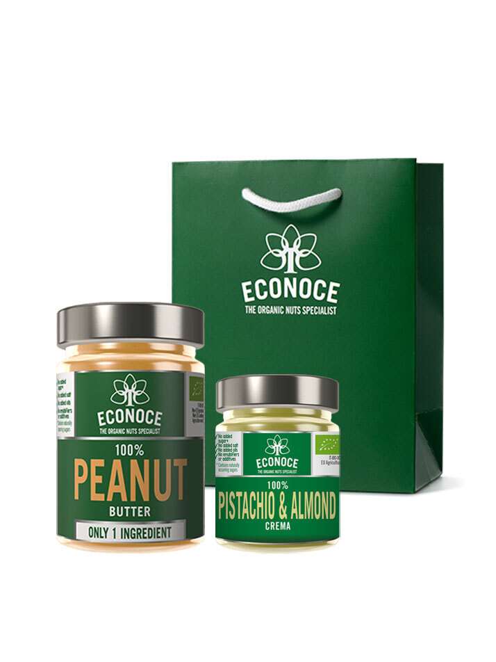 [에코노체] 유기농 100% 땅콩 300g + 피스타치오&아몬드 175g + 쇼핑백