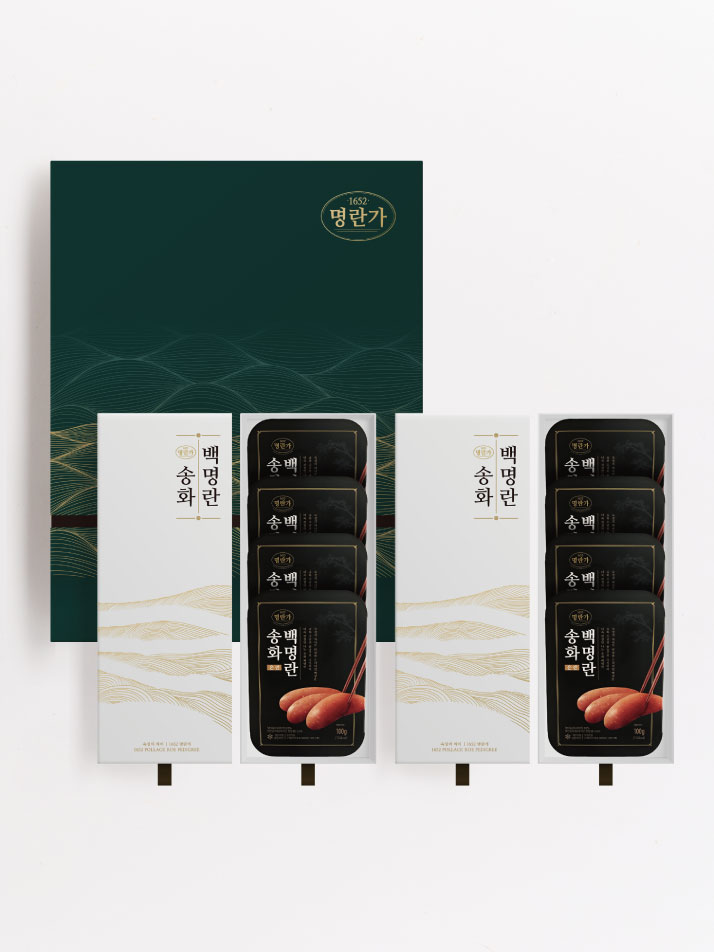 [1652 명란가] 프리미엄 송화 백명란 온란 선물세트(100g 8개입)