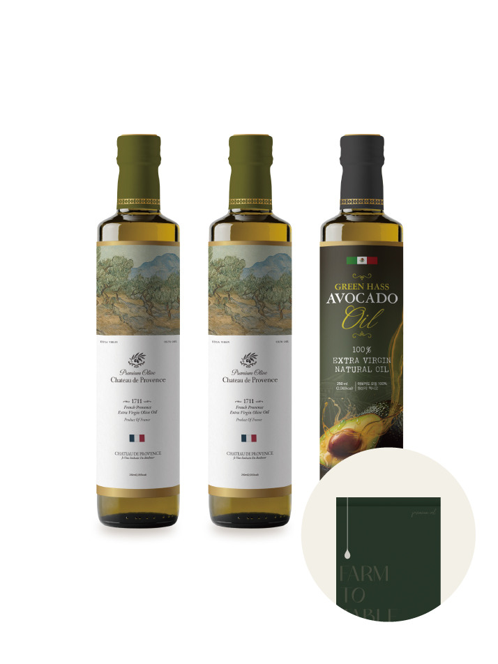 엑스트라 버진 올리브 오일&엑스트라 버진 아보카도 오일 복합 선물 세트(3구)