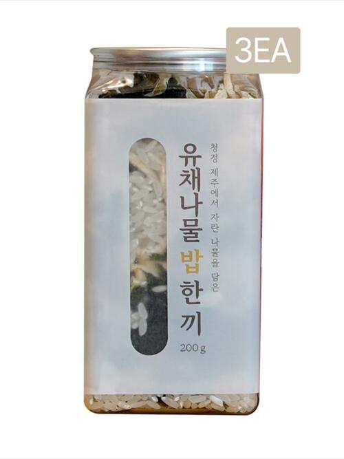 한 캔에 담은 자연밥상 쌀&나물 MIX_잇더밀 제주 유채나물 밥 한끼 3개