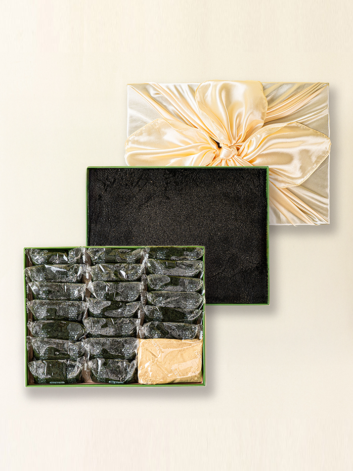 쑥인절미 쑥떡+쑥흑임자인절미 선물세트 (보자기+쇼핑백set)