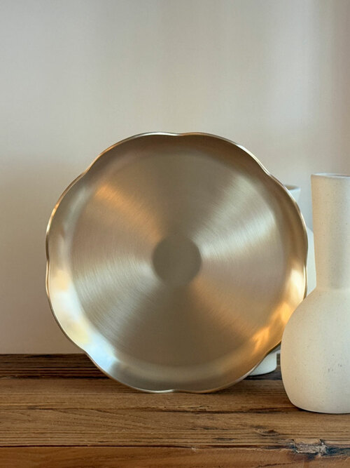 방짜유기 꽃접시 23.6cm NJ00004