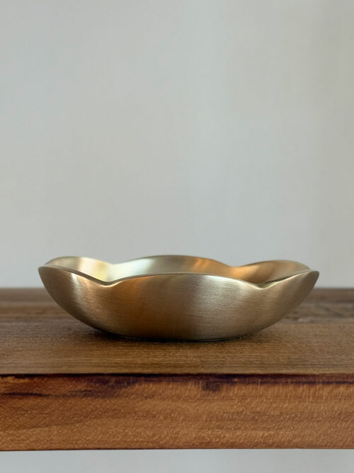 방짜유기 꽃찬기 14.3cm NJ00008