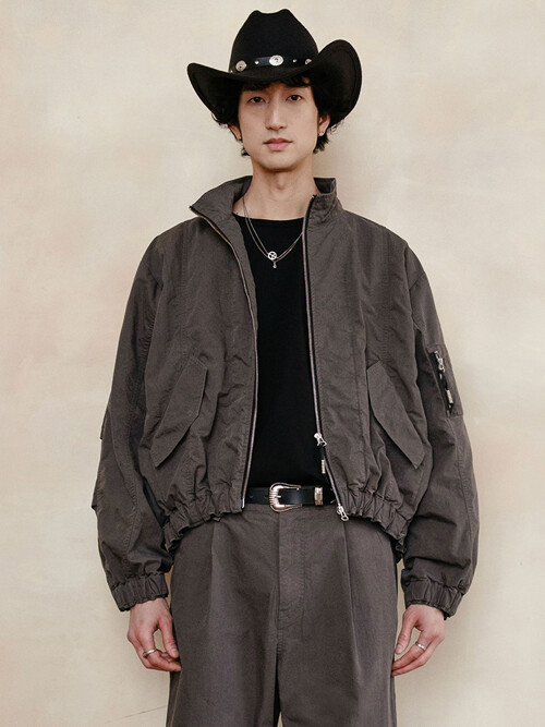 [MIJ] M-25 CREASE BOMBER JACKET- DARK GRAY