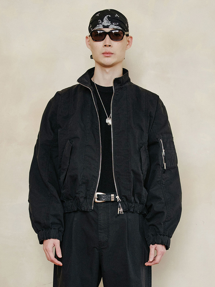 [MIJ] M-25 CREASE BOMBER JACKET - BLACK