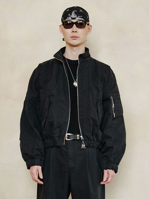 [MIJ] M-25 CREASE BOMBER JACKET - BLACK