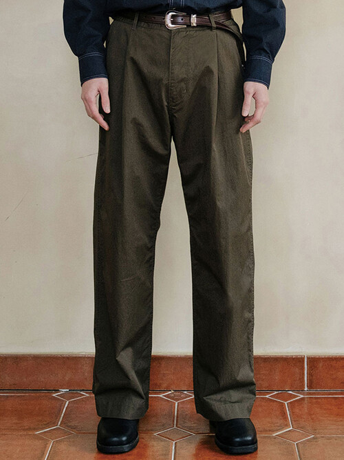 [MIJ] FR CONTRAST PANTS - OLIVE