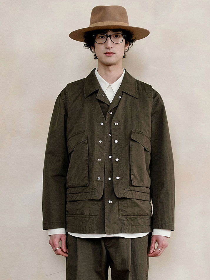 [MIJ] FR CONTRAST VEST - OLIVE