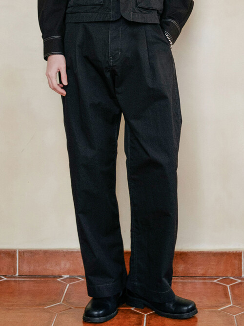 [MIJ] FR CONTRAST PANTS - BLACK