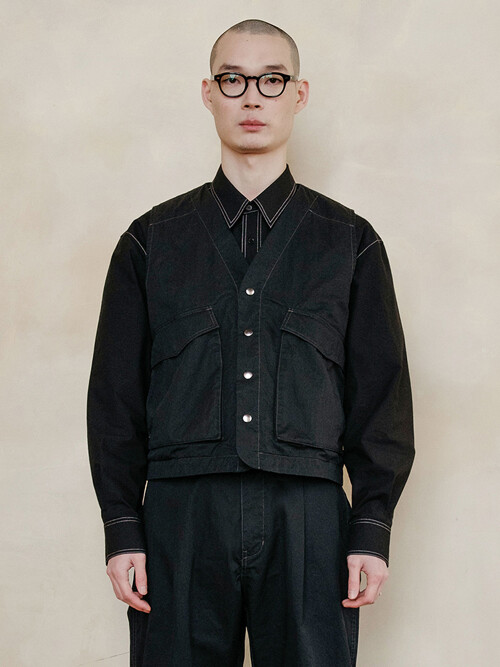 [MIJ] FR CONTRAST VEST - BLACK