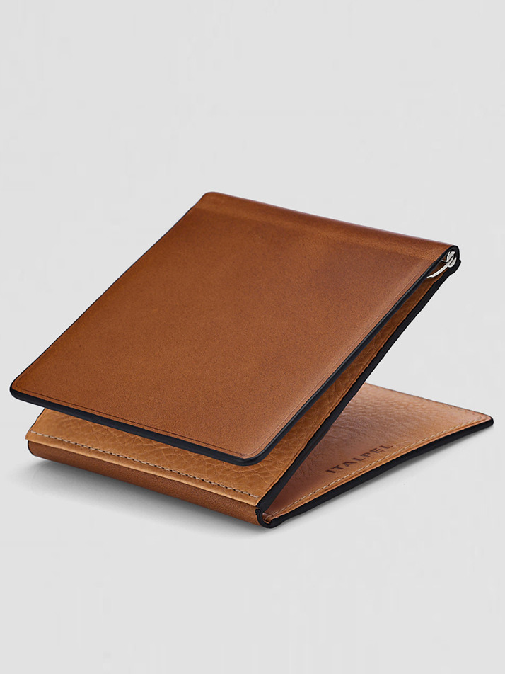 이탈펠 이태리 베지터블 천연소가죽 부테로 머니클립 삼단지갑 PL141TBR