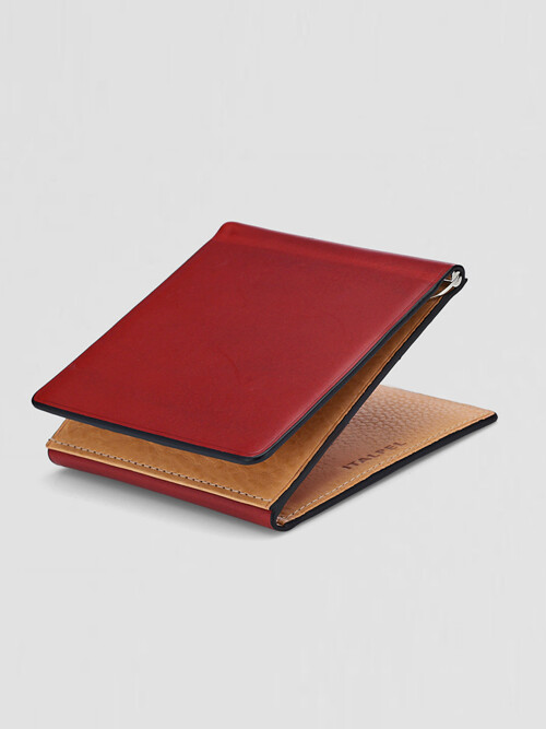 이탈펠 이태리 베지터블 천연소가죽 부테로 머니클립 삼단지갑 PL140RD