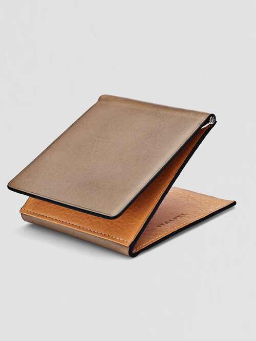 이탈펠 이태리 베지터블 천연소가죽 부테로 머니클립 삼단지갑 PL137GR