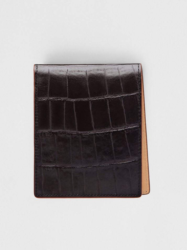 이탈펠 베지터블 크로커 천연소가죽 코코게이터 반지갑 PL075BK