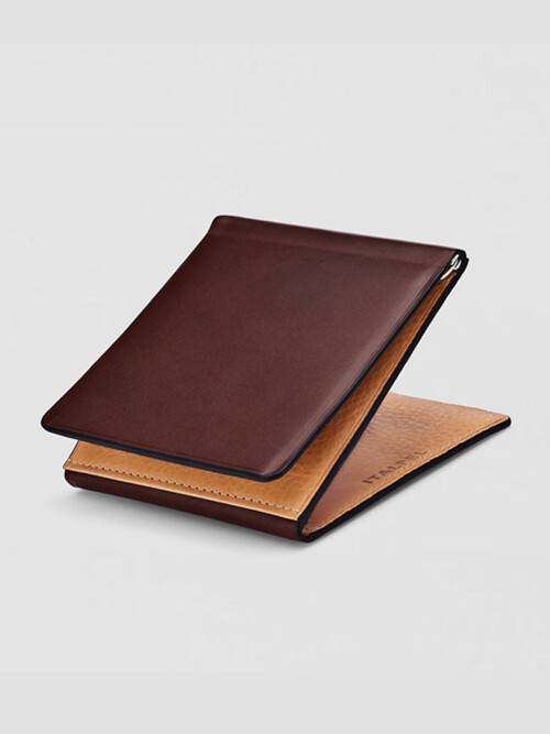 이탈펠 이태리 베지터블 천연소가죽 부테로 머니클립 삼단지갑 PL135DBR