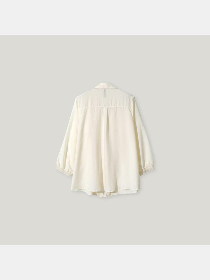 여성 테아 샌드워싱 긴소매 카라넥 투피스 잠옷