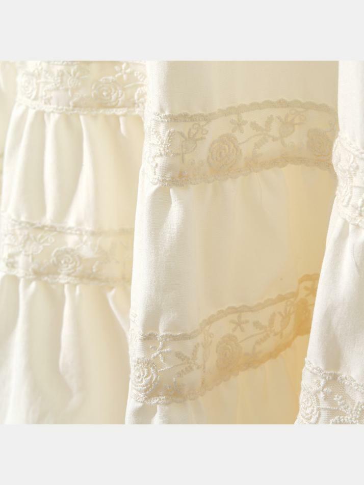 여성 에이비 샌드워싱 긴소매 라운드넥 원피스 잠옷