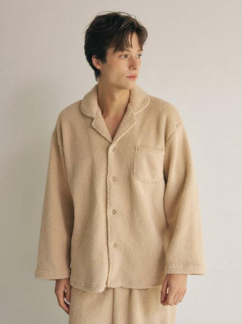 남성 조슈아 양털 긴소매 카라넥 투피스 잠옷