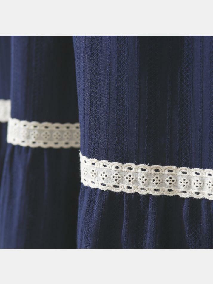 여성 엠마 코튼 스퀘어넥 긴소매 원피스 잠옷