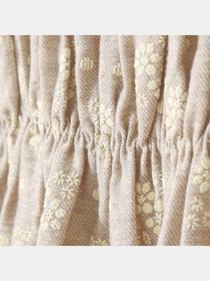 여성 브리슈 코튼 긴소매 스퀘어넥 투피스 잠옷