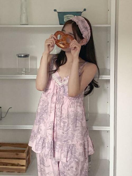 여성 디에르 모달코튼 브라캡내장 민소매 투피스 잠옷(2C)