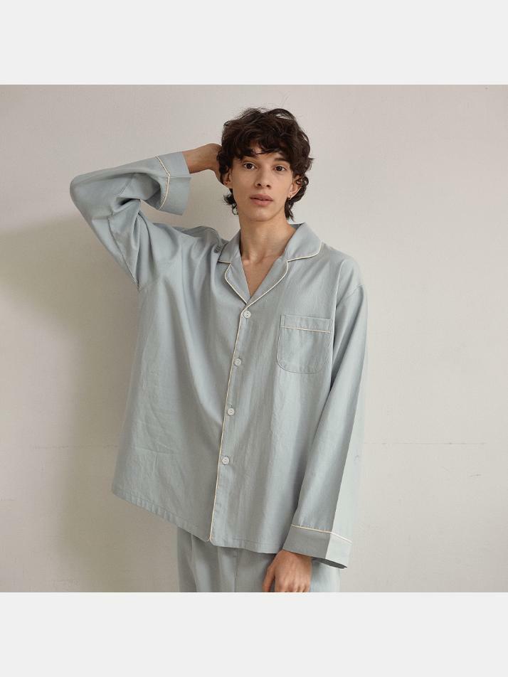 남성 쟌느 워싱코튼 긴소매 잠옷