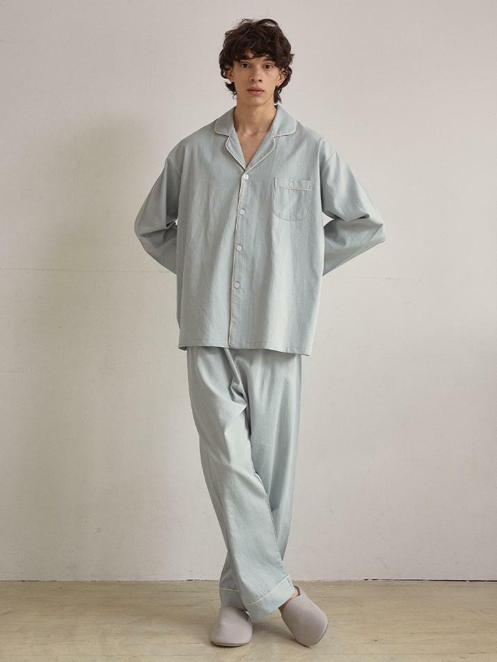 남성 쟌느 워싱코튼 긴소매 잠옷