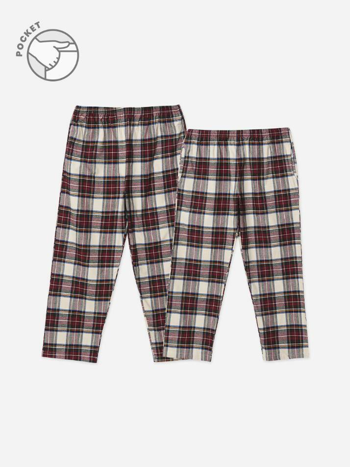 남여 발렌타인체크 약기모 포켓 파자마팬츠