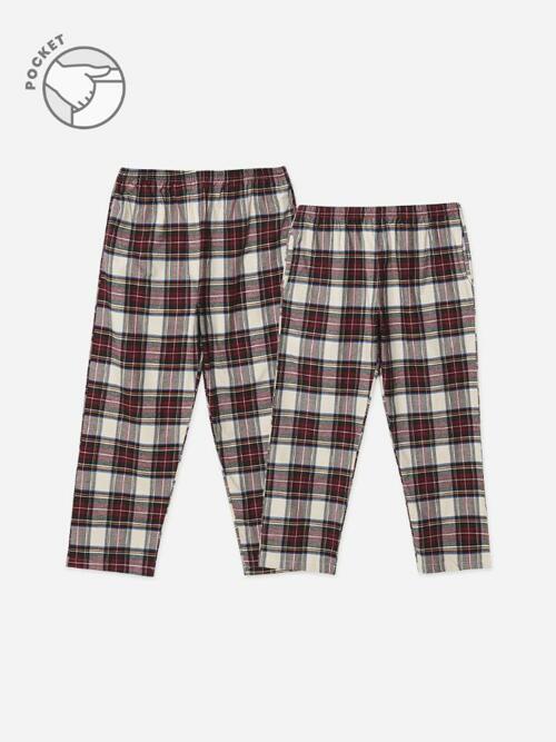 남여 발렌타인체크 약기모 포켓 파자마팬츠