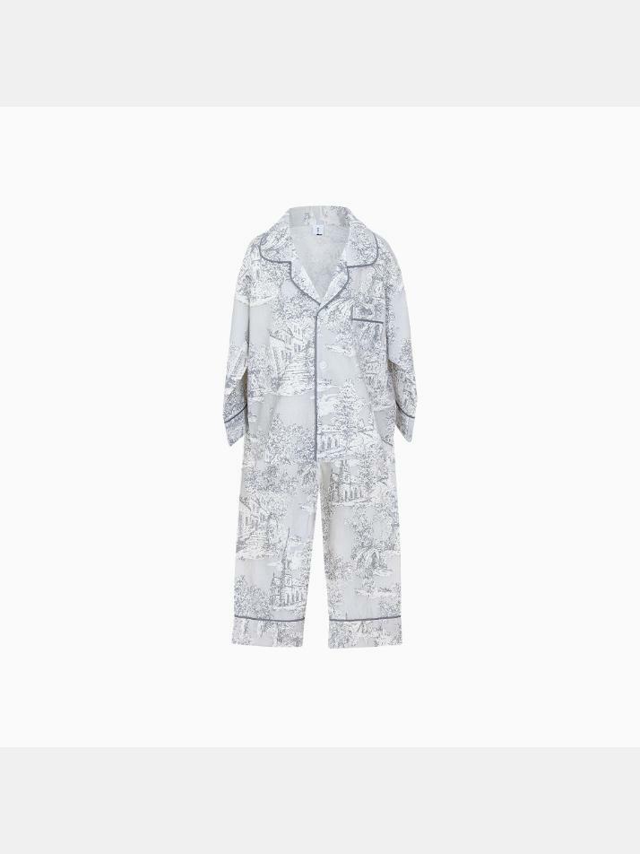 아동 마델 코튼 긴소매 카라 투피스 잠옷