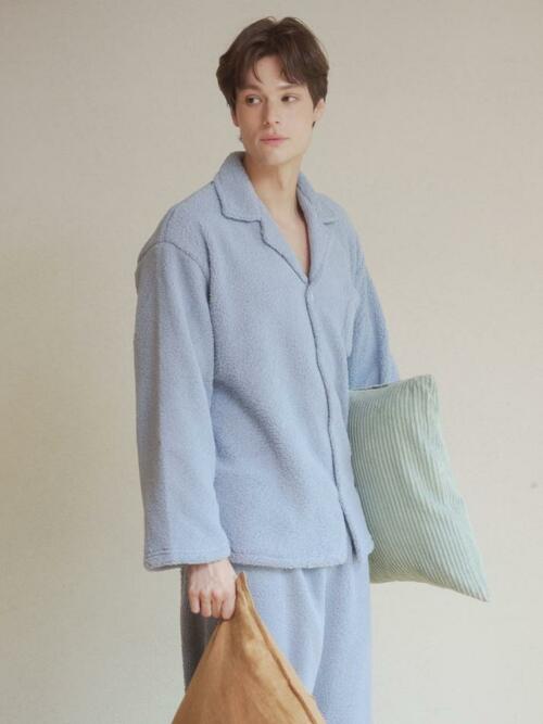 남성 블루벨 양털 수면잠옷