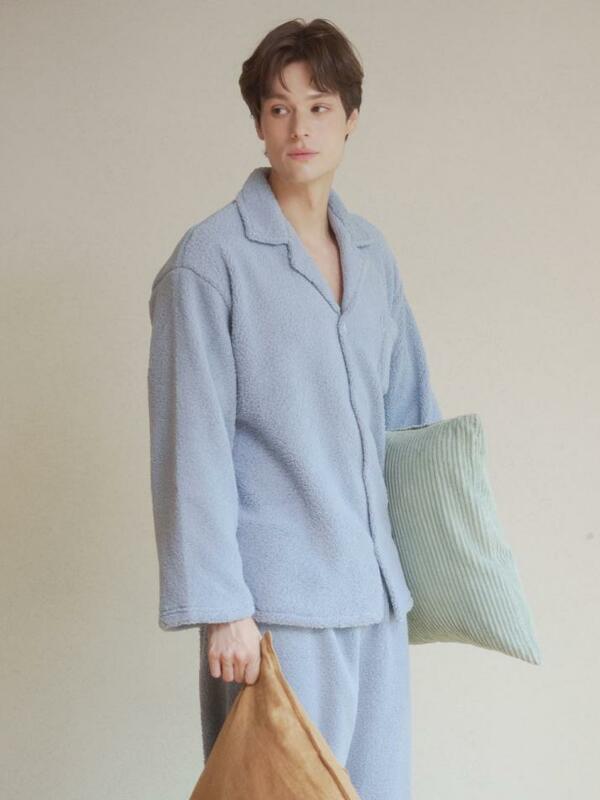 남성 블루벨 양털 수면잠옷