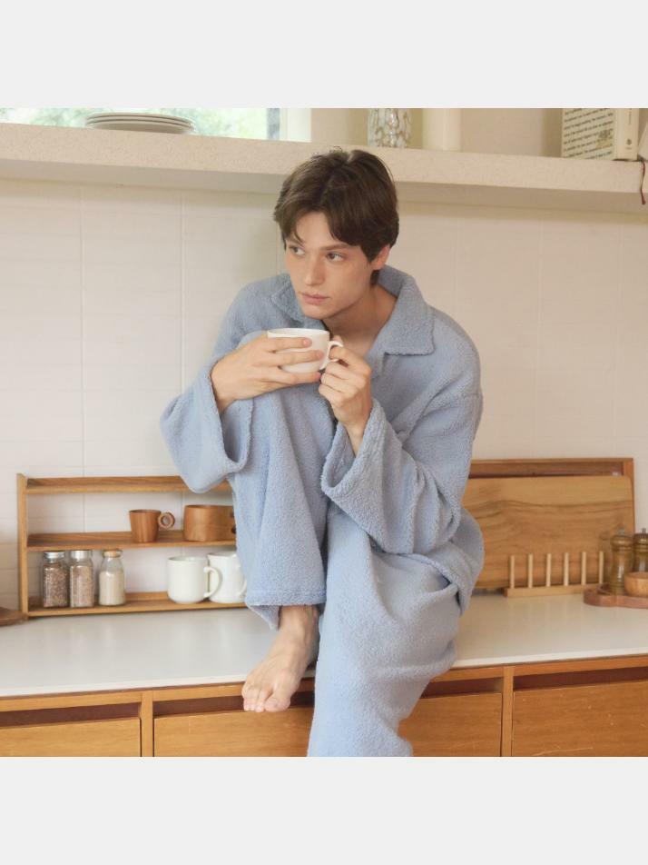 남성 블루벨 양털 수면잠옷