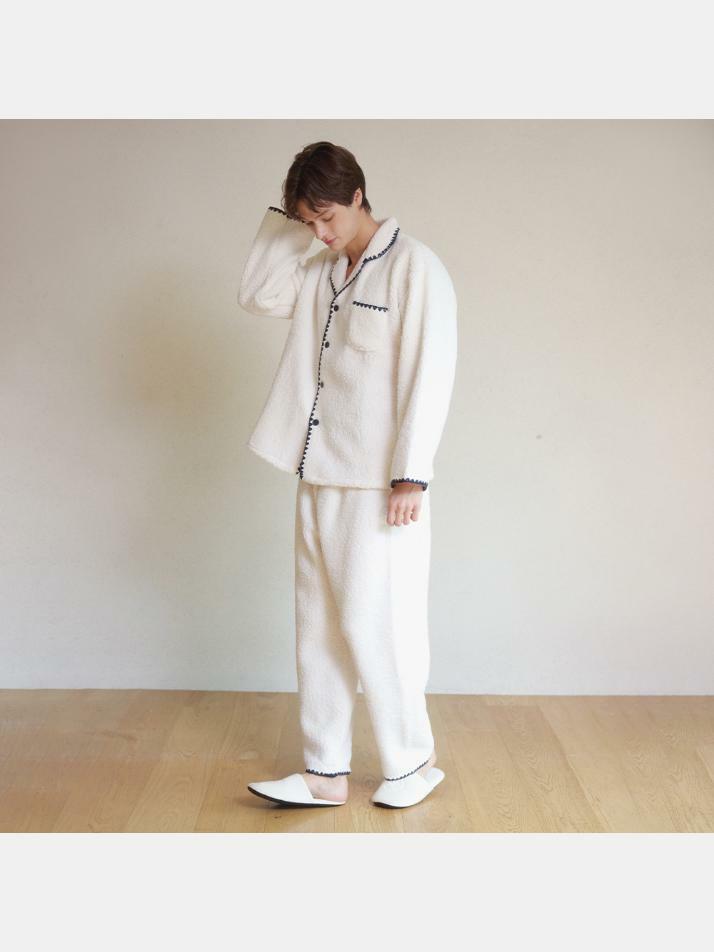 남성 캐롤 양털 수면 투피스 잠옷