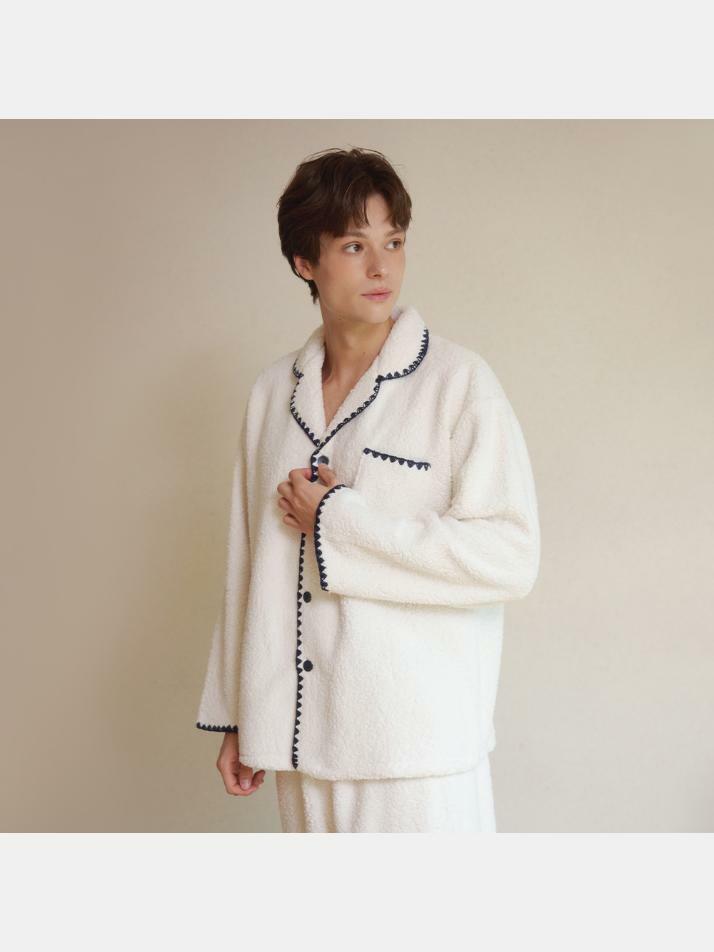 남성 캐롤 양털 수면 투피스 잠옷