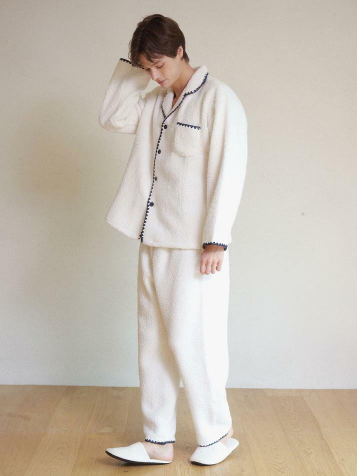 남성 캐롤 양털 수면 투피스 잠옷