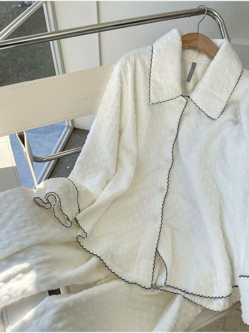 여성 물결 엠보극세사 상하(긴소매카라넥) 22-08031