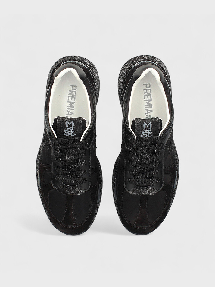 [MASE-D] 블랙 글리터 여성 메이즈-D 스니커즈