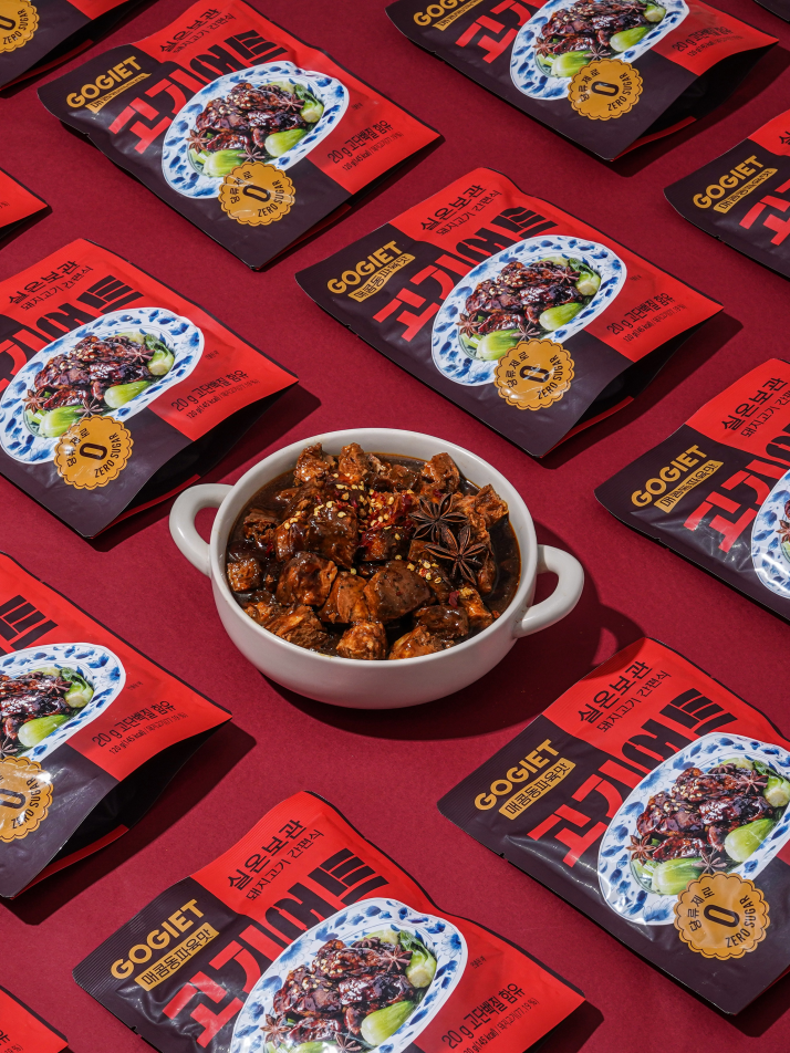 고기어트 바로먹는 실온보관 돼지고기 간편식 매콤동파육맛 3팩, Zero당, 고단백 