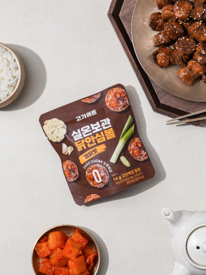 고기어트 1초 단백질 실온보관 닭 안심볼 단짠단짠 찜닭맛 3팩, Zero당, 고단백