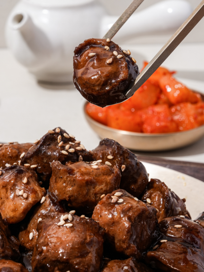 고기어트 1초 단백질 실온보관 닭 안심볼 단짠단짠 찜닭맛 3팩, Zero당, 고단백