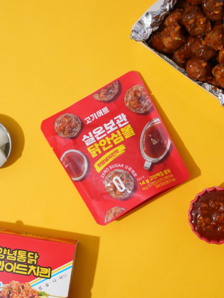 고기어트 1초 단백질 실온보관 닭 안심볼 매콤달콤 핫양념치킨맛 3팩, Zero당, 고단백