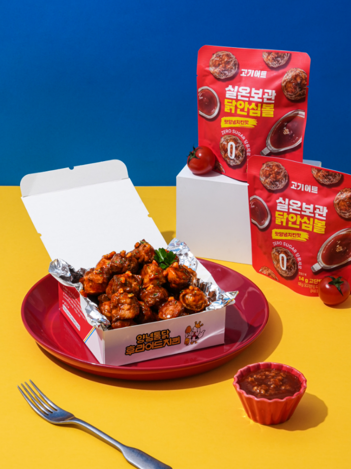 고기어트 1초 단백질 실온보관 닭 안심볼 매콤달콤 핫양념치킨맛 3팩, Zero당, 고단백