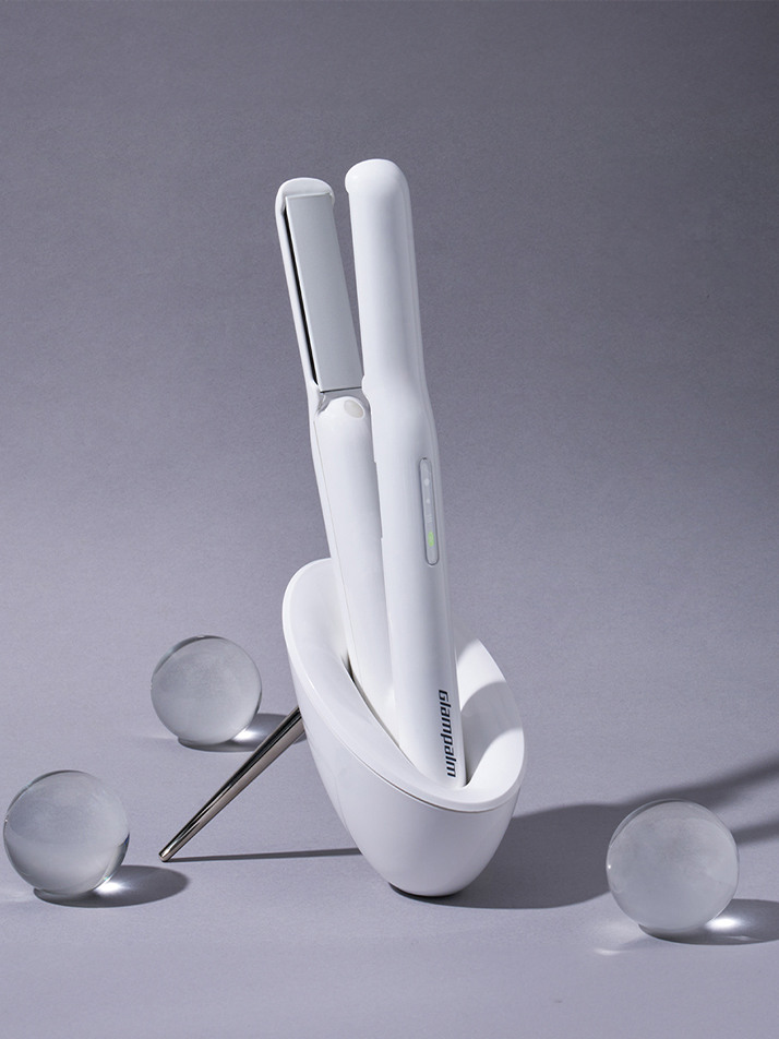 [GP244CVPK]글램뮤즈 코드리스 터치 볼륨 (화이트)+크래들 세트 무선고데기